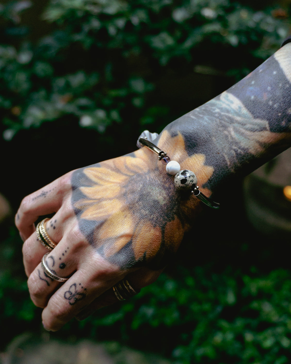 Stardust Raw Stone Bracelet: Black