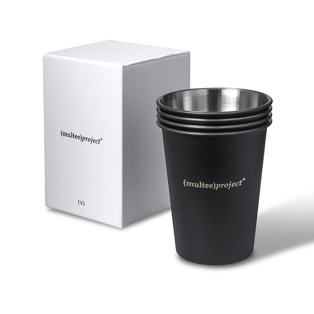 Stainless Steel Stacking Cup Set - Matte Black