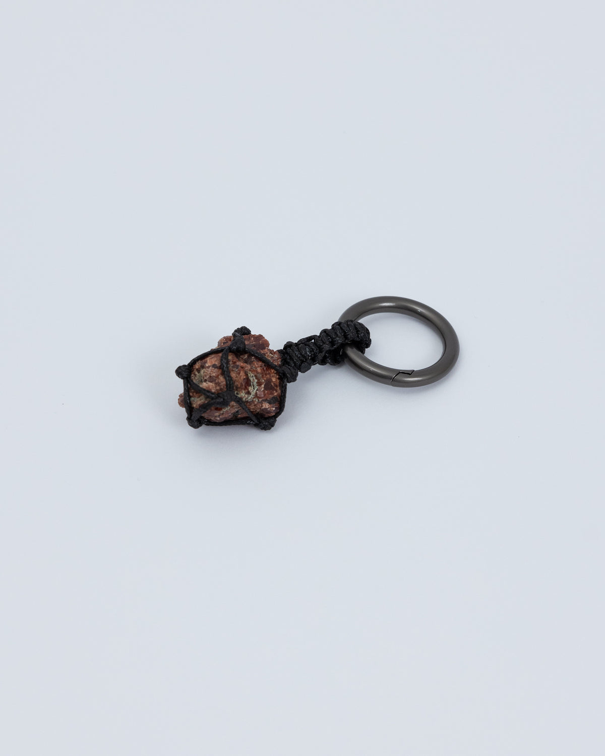Woven Red Garnet Gunmetal Keychain