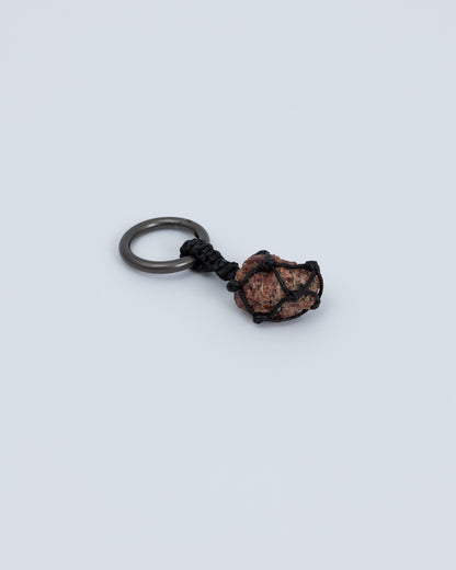 Woven Red Garnet Gunmetal Keychain