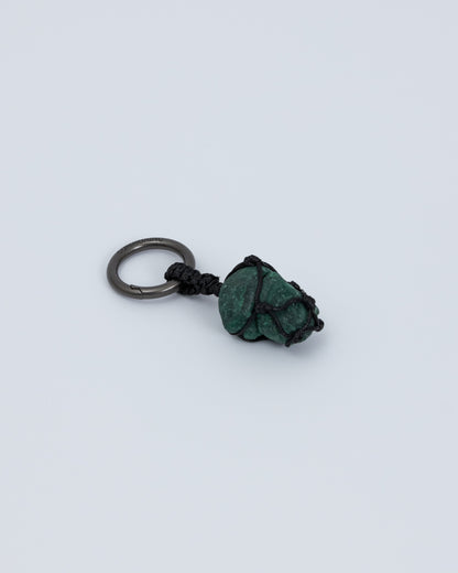 Woven Malachite Gunmetal Keychain