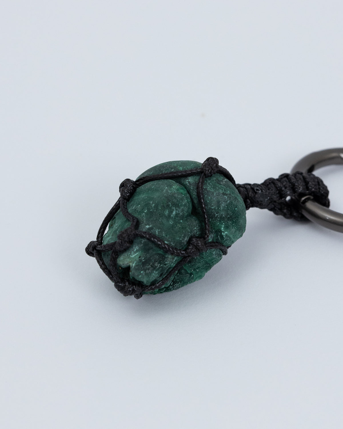 Woven Malachite Gunmetal Keychain