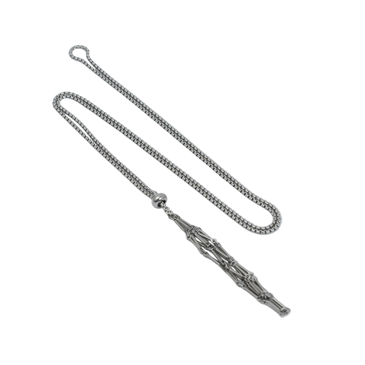 Custom Mineral Pouch Stainless Steel Chain - Silver