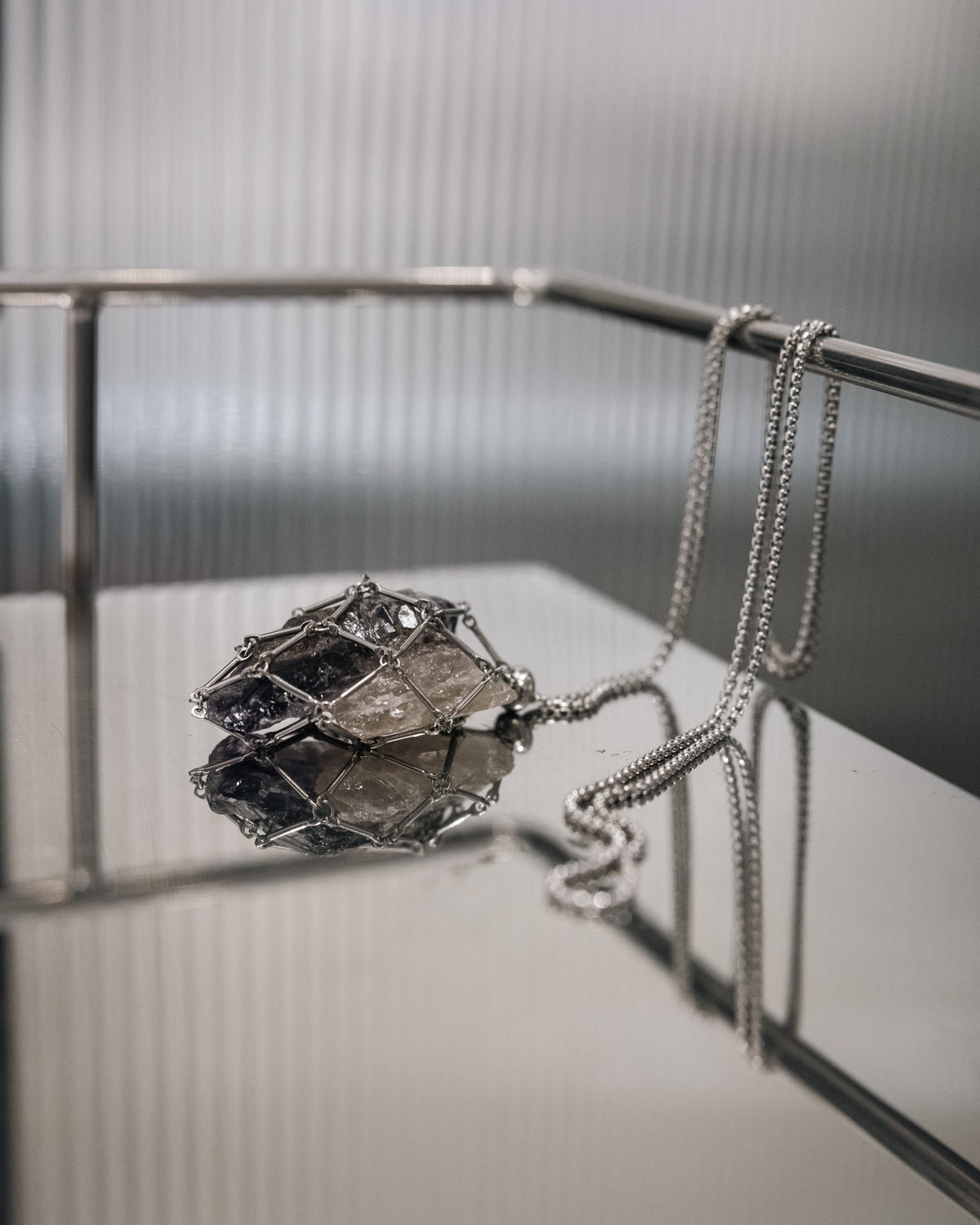 Custom Mineral Pouch Stainless Steel Chain - Gold