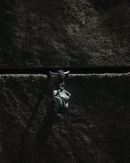 Woven Malachite Gunmetal Keychain