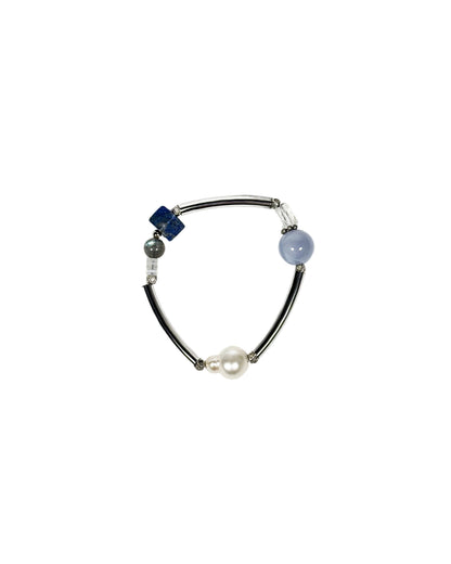 Stardust Raw Stone Bracelet: Blue