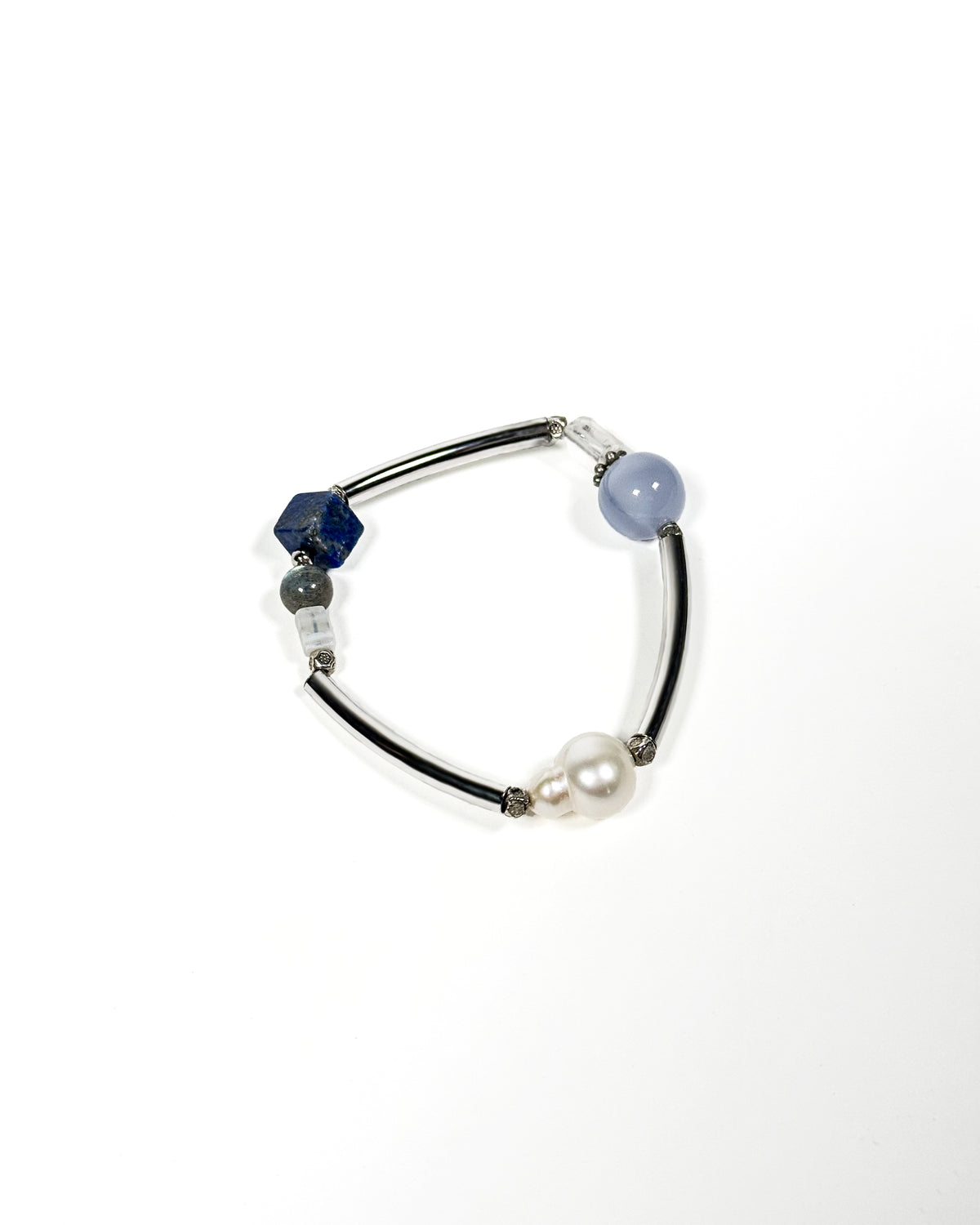 Stardust Raw Stone Bracelet: Blue
